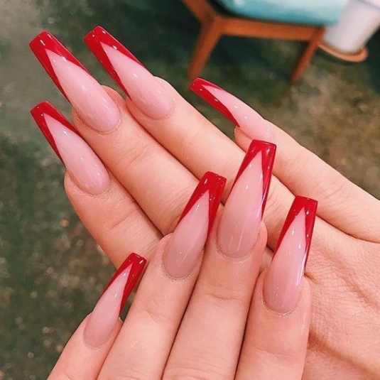 Coffin Red Nail Designs