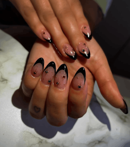 Black Tip Nail Designs