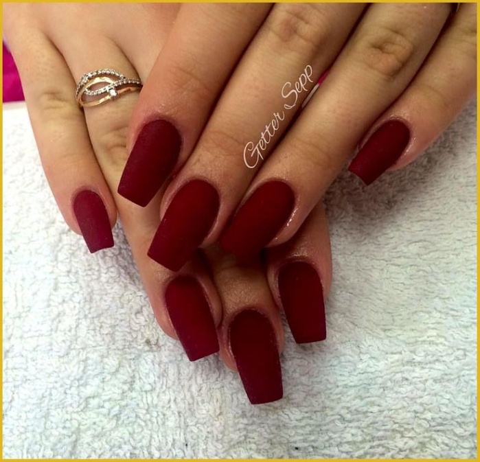 Backdate 2 Matte Dark Red Nails