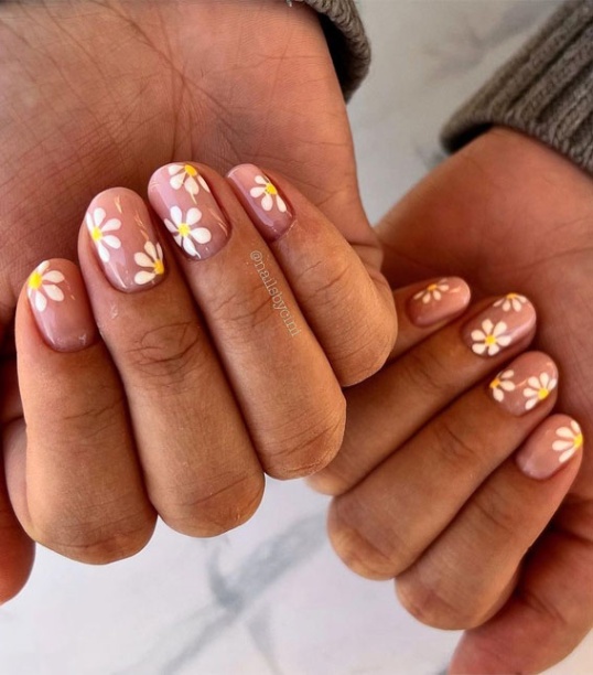 Flower Design Nails