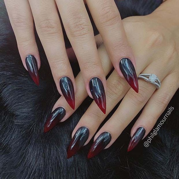 Edgy Stiletto Nail Designs