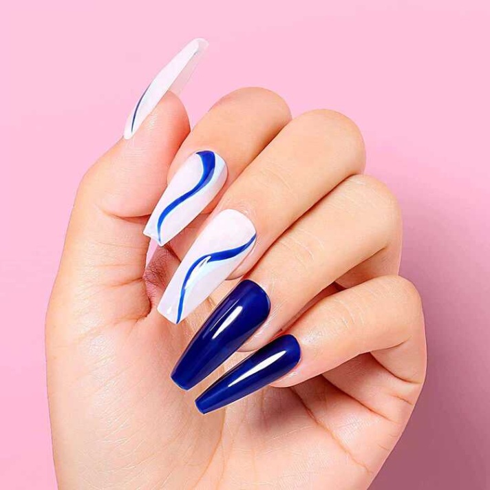 Blue And White Nail Designs