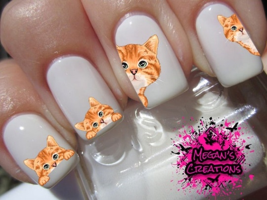 Niche Utama 1 Peeking Cat Kitten Nail Art Decals - Etsy