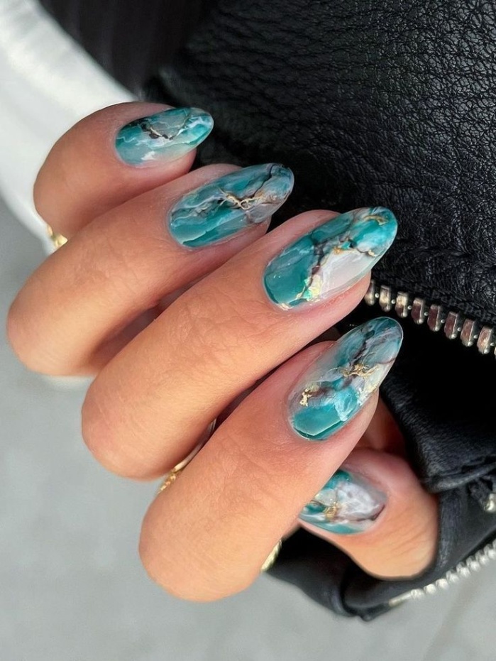 Niche Utama 1 Turquoise & Teal Nails: + Stunning Designs And Colors