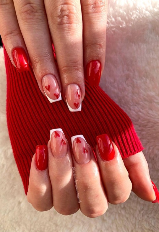 Niche Utama 1  Valentine's Day Nail Art Designs & Ideas  : Red Nails +