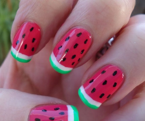 watermelon nail design Niche Utama 2 Adorable Watermelon Nail Design for Summer! :  Steps - Instructables