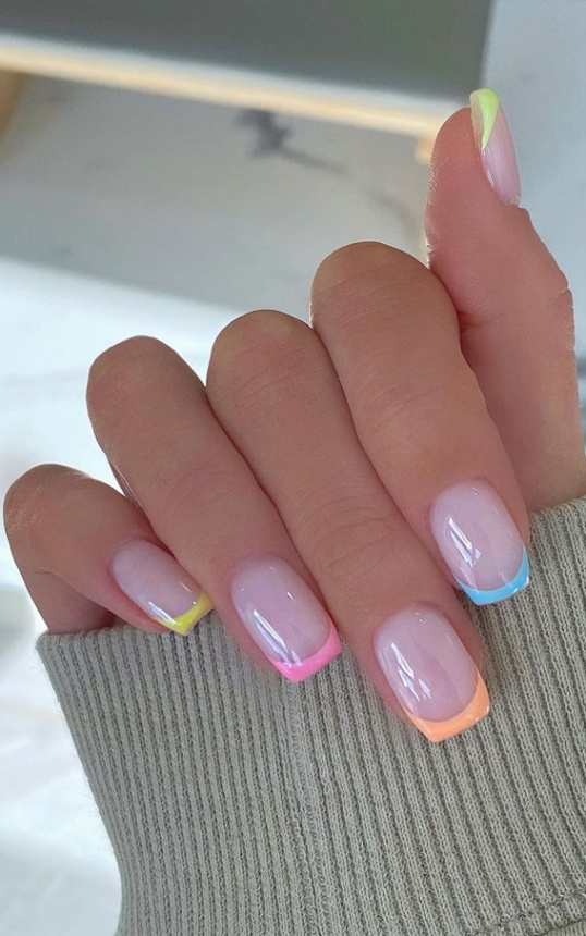 nail designs 2023 spring Niche Utama 2  Awesome Spring Nail Ideas  : Pastel French Tip Nails