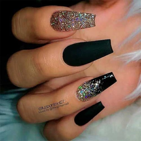 Niche Utama 2  Best Black Coffin Nails With Design Ideas  Cute Manicure