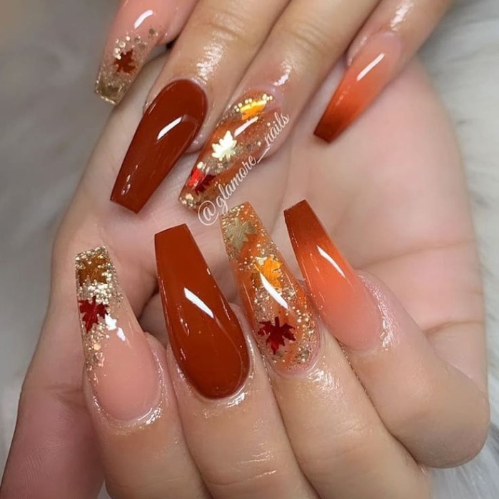 Niche Utama 2  Best Fall Leaf Nails Design - Inspired Beauty