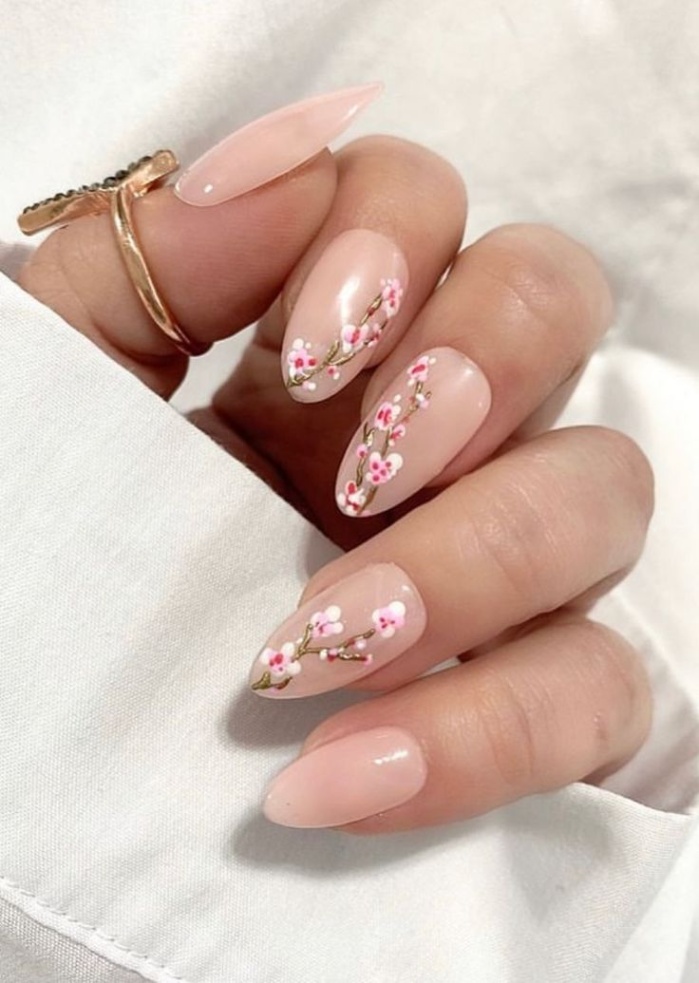 Cherry Blossom Nail Design