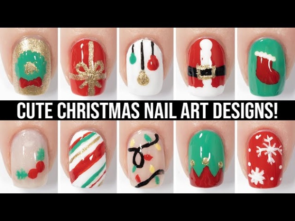 Niche Utama 2 Christmas Nail Art  🎄 Cute & Easy Christmas Nail Design