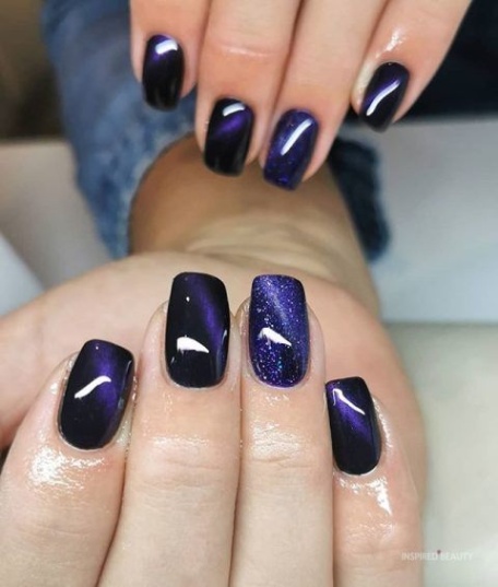 black and purple nail designs Niche Utama 2  Dark Purple Nails to Elevate Your Style Game: From Classic to