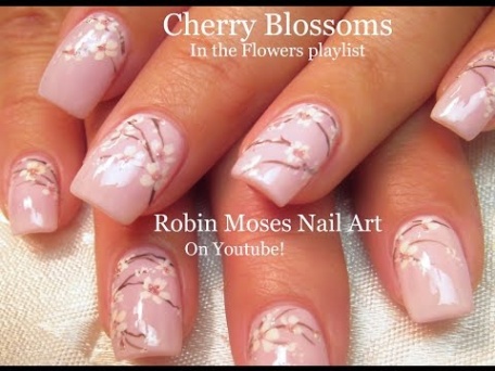 Niche Utama 2 Easy White Cherry Blossom Nails!  Flower Nail Art Design Tutorial