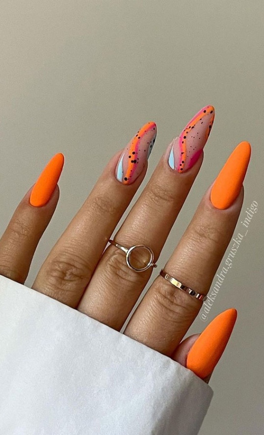 Summer Orange Nail Designs