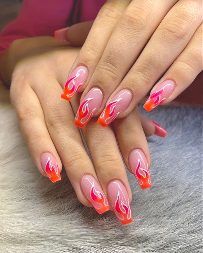 Flame Nail Designs