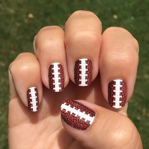 Niche Utama 2 Football Stitching Nail Art  Football Texture With Stitching Nail Wraps