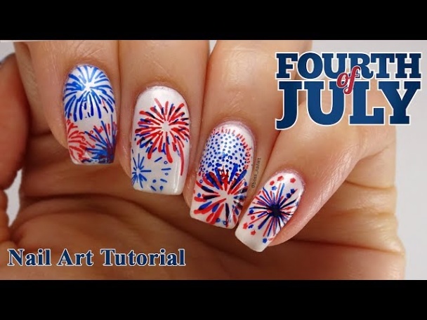 july 4th nail designs Niche Utama 2 Fourth of July Firework Nails!  Summer Nail Art - YouTube