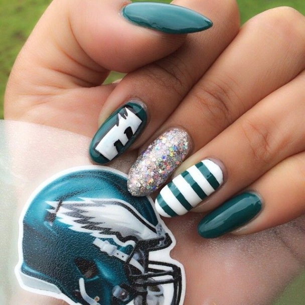 Niche Utama 2 Mix With Something  Eagle Nails, Football Nail Designs, Football