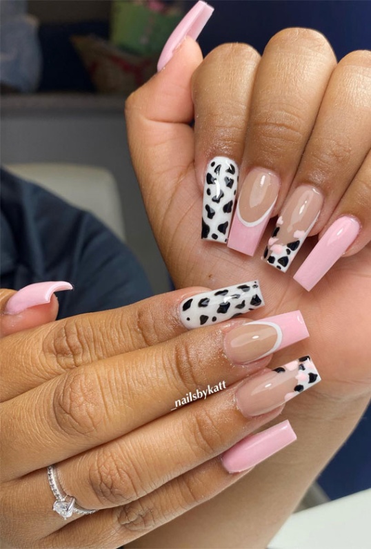 Cow Print Nail Design