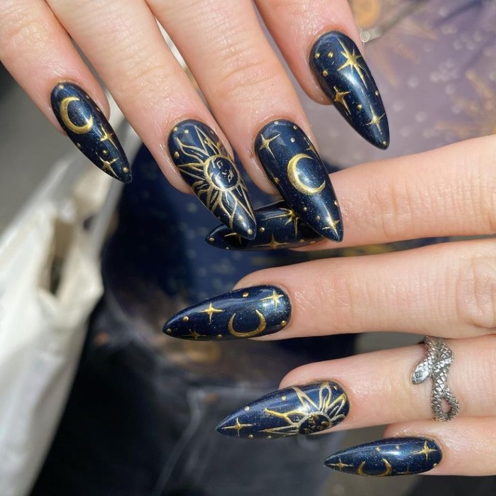 moon nail design Niche Utama 2 Moon and Star Nail Designs: + Pretty Looks to Inspired Your Next