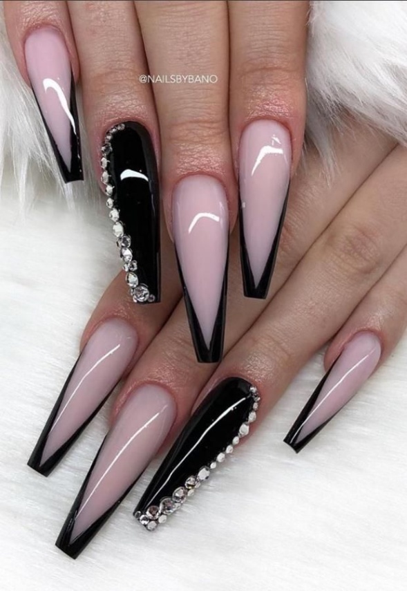 Niche Utama 2  Of These Black Coffin Nails Art Enhancements Are The Most