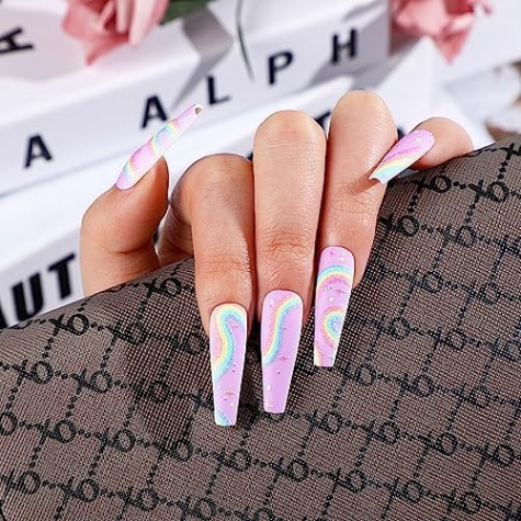 Coffin Acrylic Nail Designs