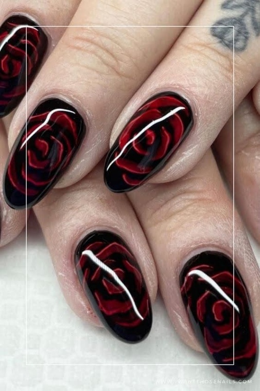 Niche Utama 2 Red Black Nail Art Designs For Statement Style - MyGlamm