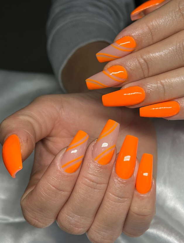 Niche Utama 2 Summer Neon Orange Nail Designs Of  Morovan