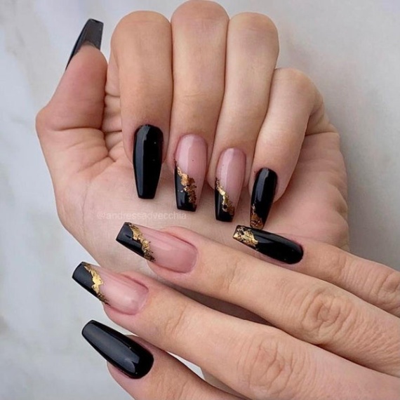 Black Acrylic Nail Designs